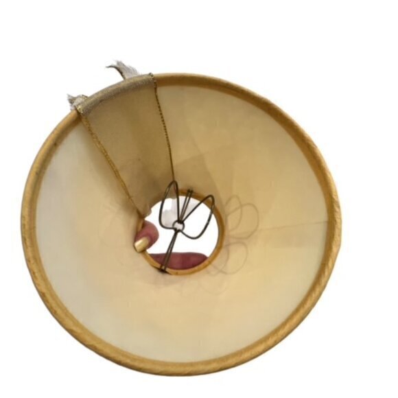 Vintage Mini Clip On Table Lamp Shades (2) Bow 4"‎ Tall Beige Coordinated Floral - Picture 10 of 12